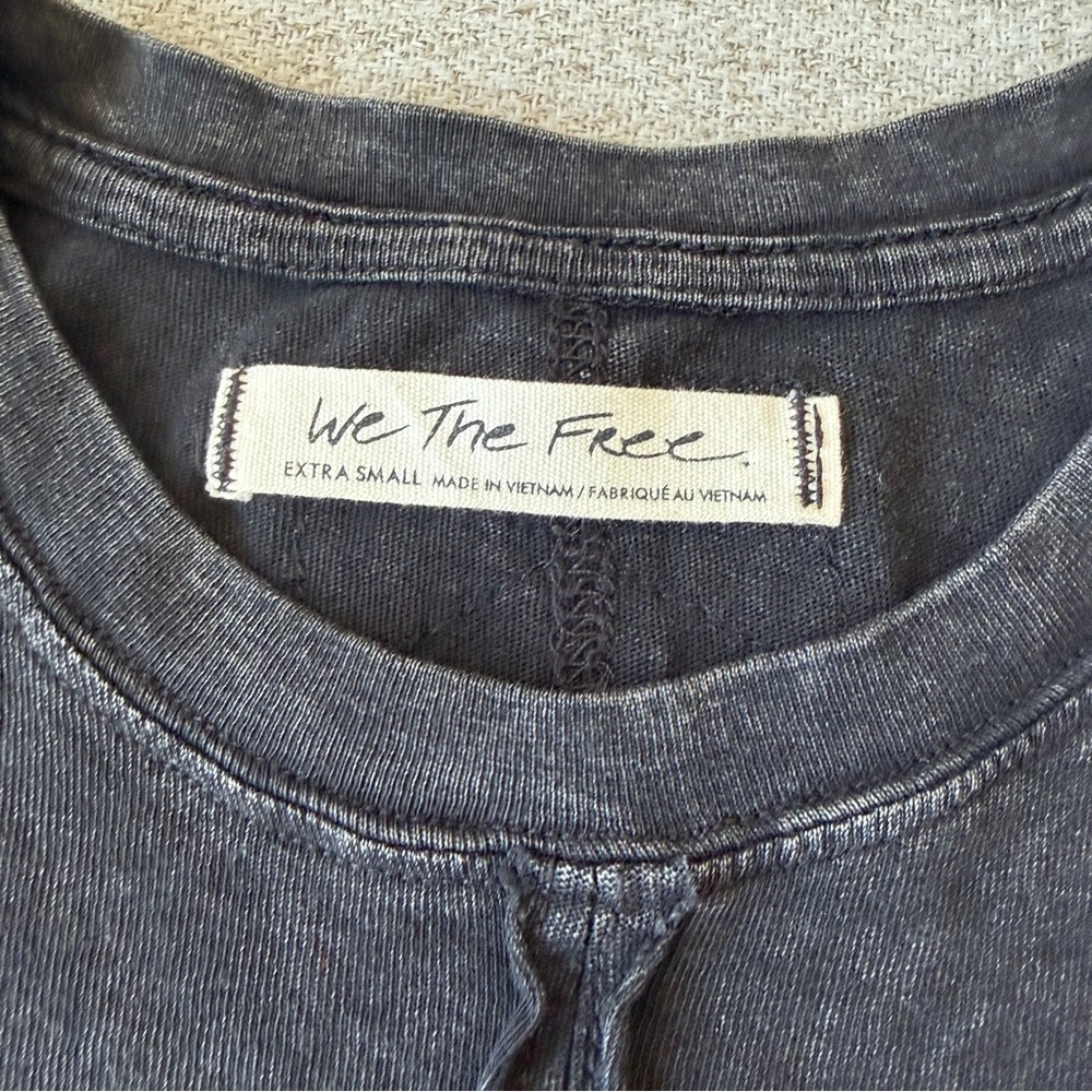 🩶 NWT Free People Black Dark Gray On Point Layering Tunic Long-Sleeve Top - Picture 11 of 13